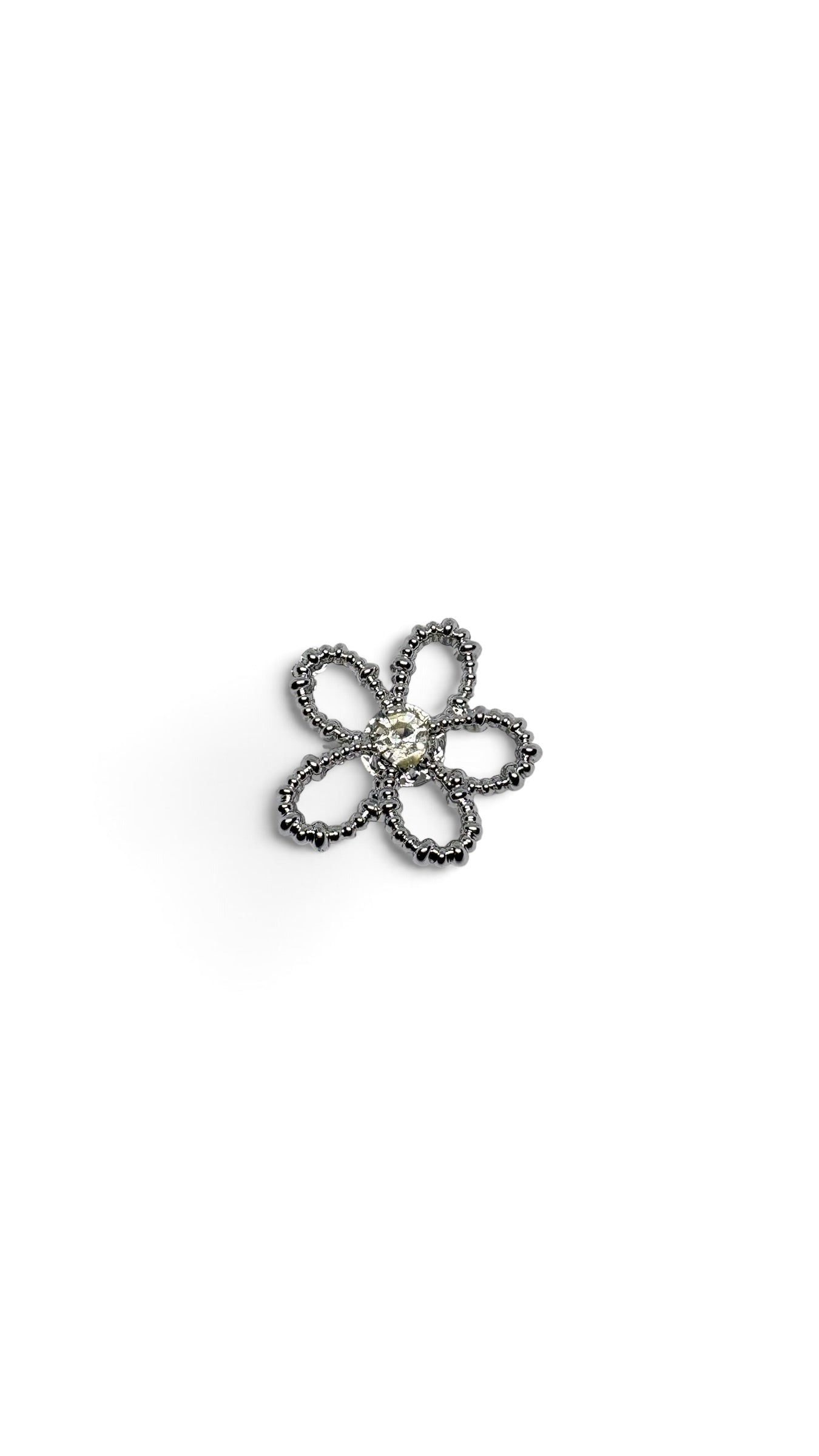 Fleur chromé cœur diamant